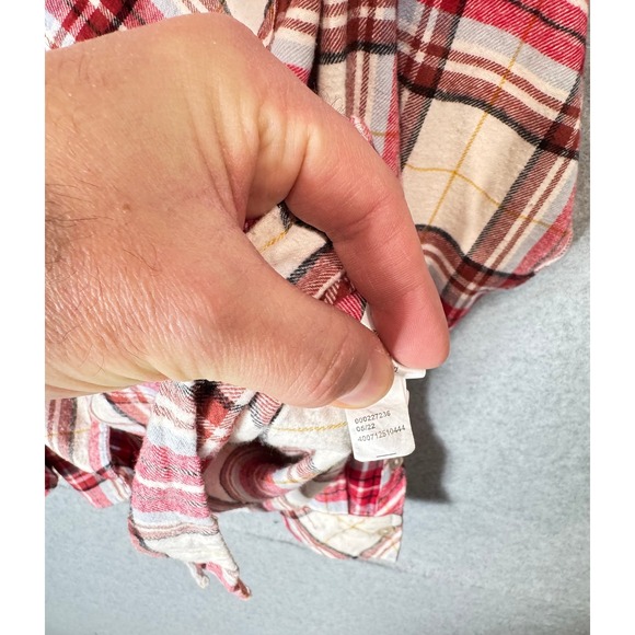 Croft & Barrow Flannel Shirt Plaid Button‎ Up Long Sleeve Red White XXL - Picture 7 of 15